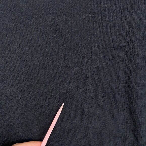 Abercrombie Fitch Shirt Womens Medium Black Puff Sleeve Smocked Crop Top Cottage - Picture 7 of 11